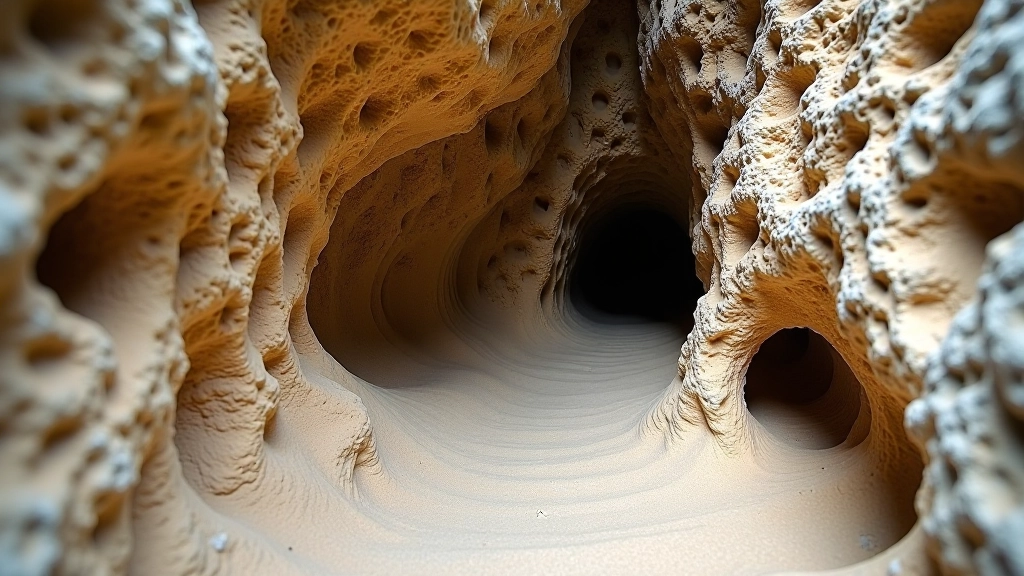 Detalle de la estructura porosa de la piedra caliza en un mogote con erosión visible